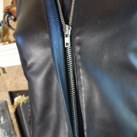 DKNY Black Lamb Leather Moto Jacket Size P - Picture 8 of 16